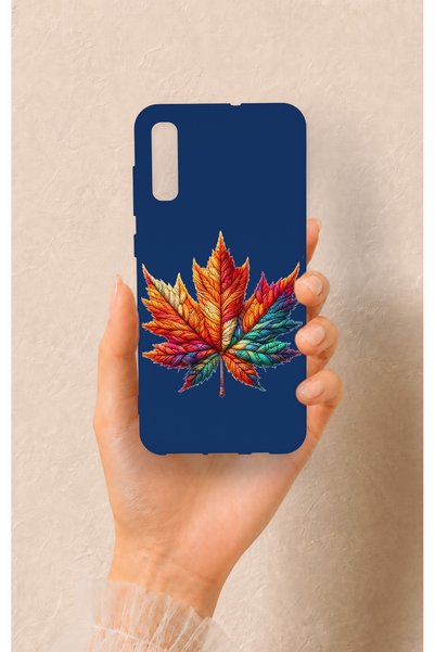 Vip Case Samsung A70 Compatible Colorful Leaf Pattern Silicone Case