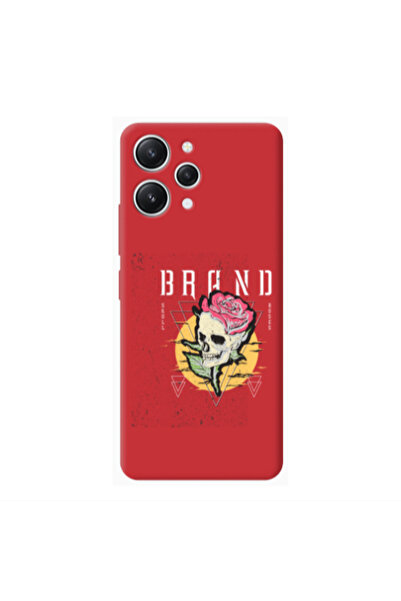 Other Xiaomi Redmi 12 Skull Roses Red Colored Silicone TPU Θήκη