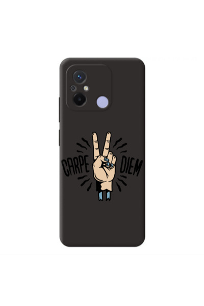Other Xiaomi Redmi 12C Carpe Two Diem Black Colored Silicone TPU Θήκη