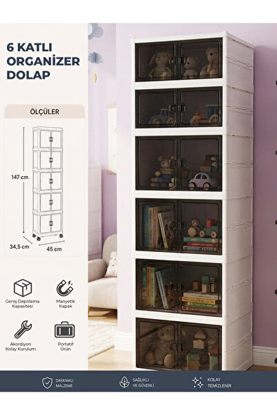 Kitchen Life 6 Katlı Katlanabilir Modüler Çok Amaçlı Organizer Dolap Çizmelik...