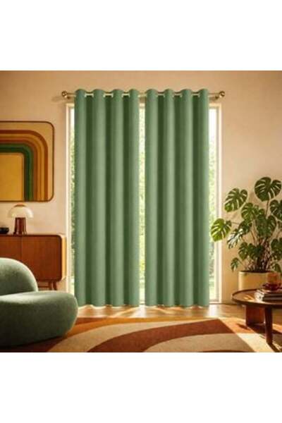 OEM Perdea decorativă cu inele verde mentă 140 x 260 cm
