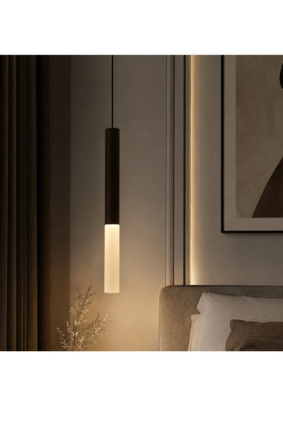 janalightings Black Ceiling Light - Slim Cylindrical Design