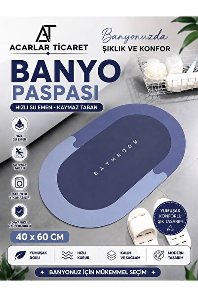 Acarlar Ticaret Sihirli Su Emici Anında Kurutma Yuvarlak Banyo Paspası