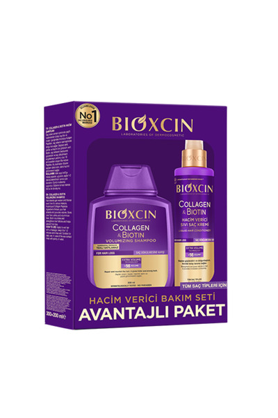 Bioxcin Collagen & Biotin Hacim Verici Bakım Seti - Şampuan 300 ml + Sıvı Saç...