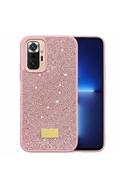 Pilanix Xiaomi Redmi Note 10 Pro Kılıf Silikon Kenarlı Taşlı Parlak Lux Diamo...