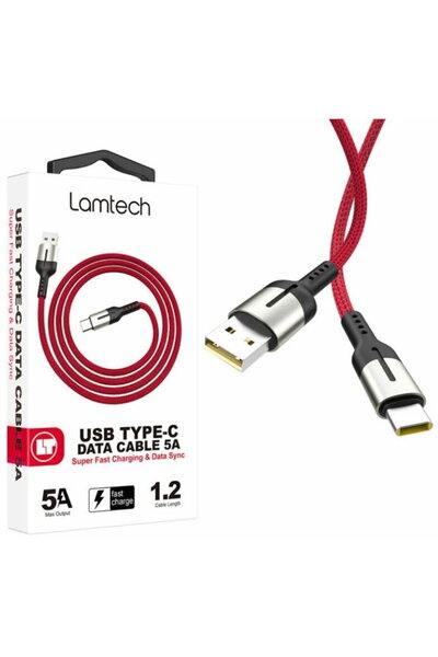 Other Cablu Lamtech USB la Type-C, 5A, 1.2m, culoare roșie