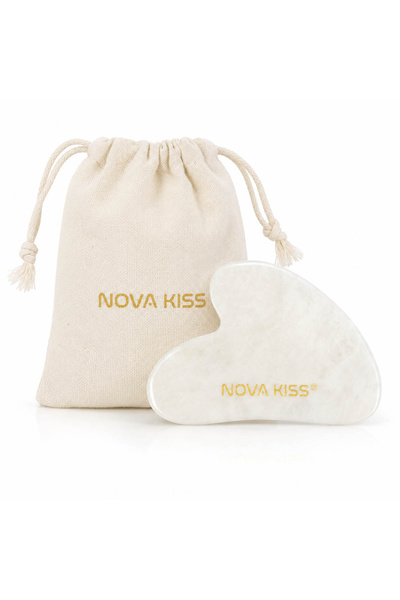 NOVA KISS Piatră Gua Sha din Jad NOVA KISS ®   pentru masaj facial, anti-rid ...