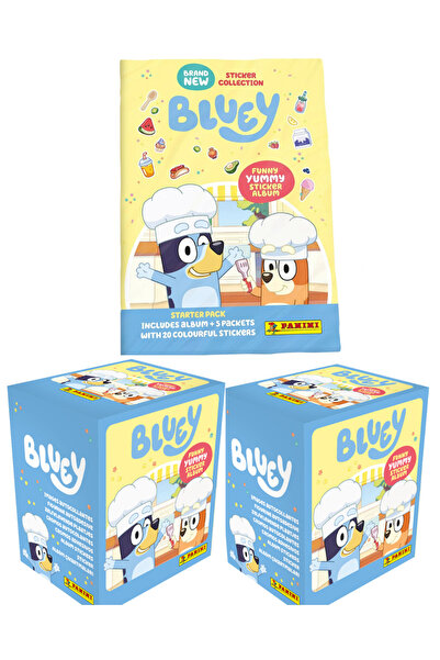 Next Plus Licensed Bluey Funny Yummy Sticker Album + 2 Boxes (100 Packs = 500...