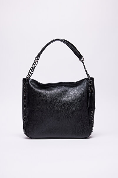 PAULMARK Women's Chain Detailed Faux Leather Shoulder Bag