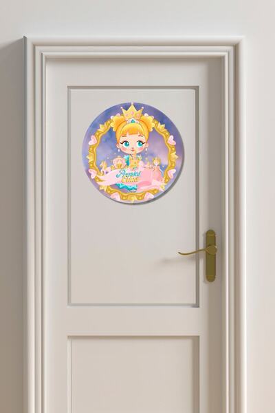 SHELİFE Children's Room Painting Wooden Door Wall Painting