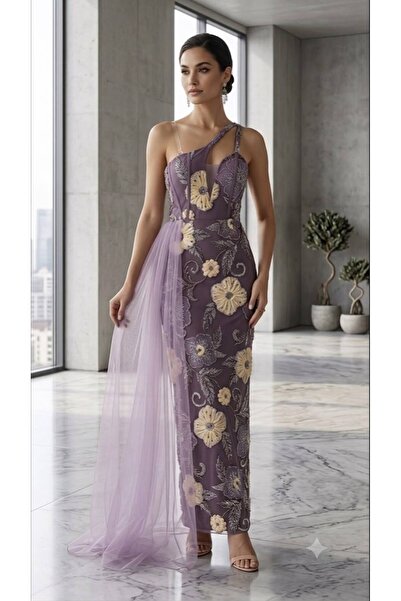 Ahlaa mawda High-End Evening Dress with Flowers