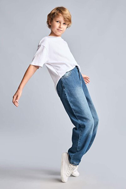 DeFacto Pantaloni Balloon Fit Jean albastru deschis pentru băieți H8871A826AU