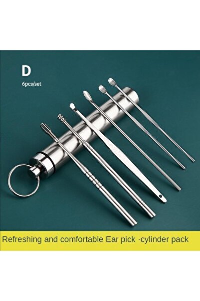 Choice1 D 6/7/8Pcs Set Ear Wax Pickers Cleaning Stainless Steel Earpick Wax R...