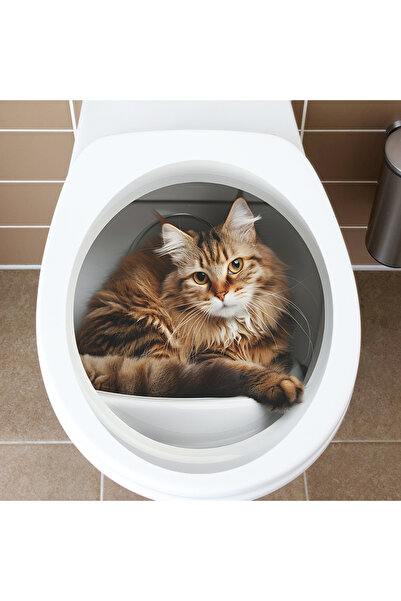 Choice heise Funny Cat Toilet Sticker Bathroom Toilet Cover Sticker Wall Stic...