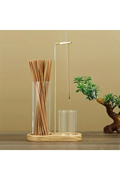 Choice1 burlywood style Incense Stick Burner With Stand Glass Holder Wooden T...