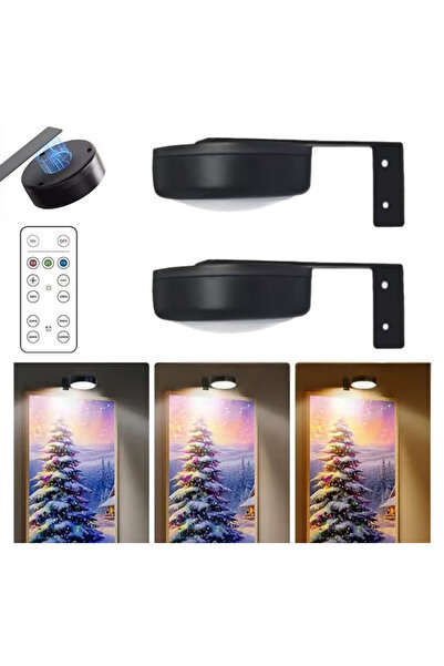 Choice 2 Lights One Remote Battery Operated Led Picture Light 3 Colors Painti...