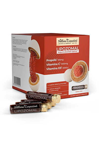Albina Carpatina Lipozomal Propolis 100mg, Vitamina C 1000mg, Vitamina D3 200...