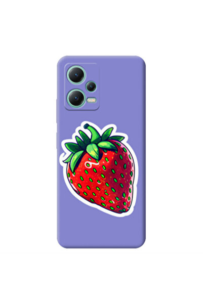 Other Xiaomi Redmi Note 12 Pro 5G strawberry Purple Colored Silicone TPU Θήκη