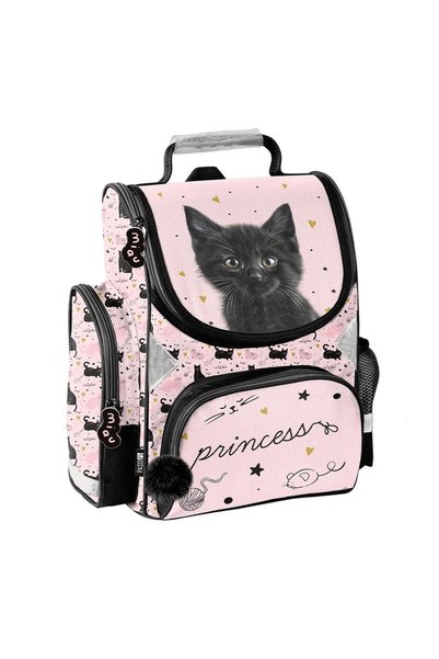 PASO Ghiozdan ergonomic pentru copii, model Princess Black Cat -Paso