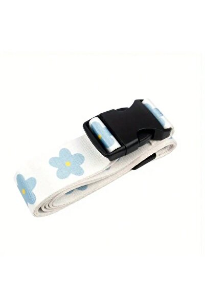 Choice1 Blue Floral Print Adjustable Luggage Strap, Travel Luggage Plastic Bu...