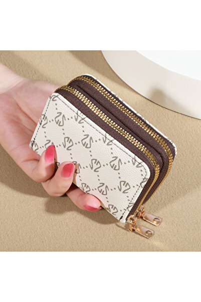 Choice1 apricot Chic Vintage Zippered Card Holder Wallet for Women - Secure M...