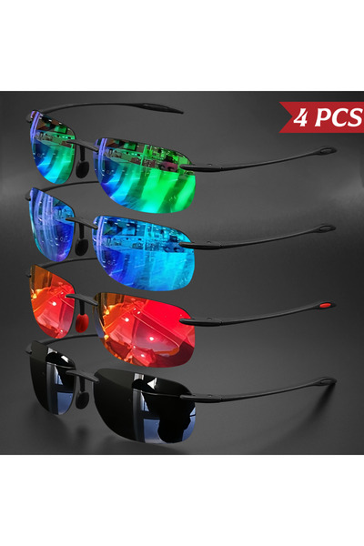 choice2 4PCS-3 4PCS Ultra Light 11g TR90 Frameless Polarized Sunglasses - Fle...