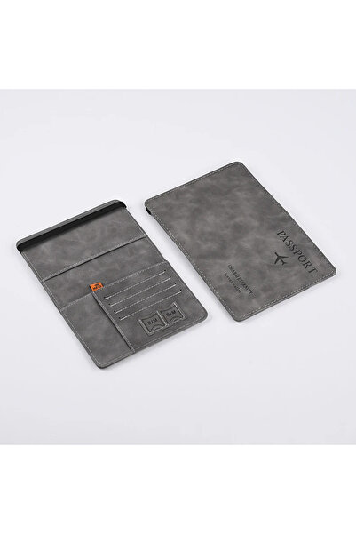 Choice1 GRAY Men PU Leather Wallet Travel Passport Purse Card Male Travel Acc...