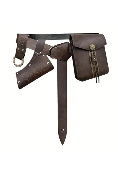 Choice3 Style I 5PCS Renaissance Medieval Belt Skirt Hiking Viking Horn Desig...