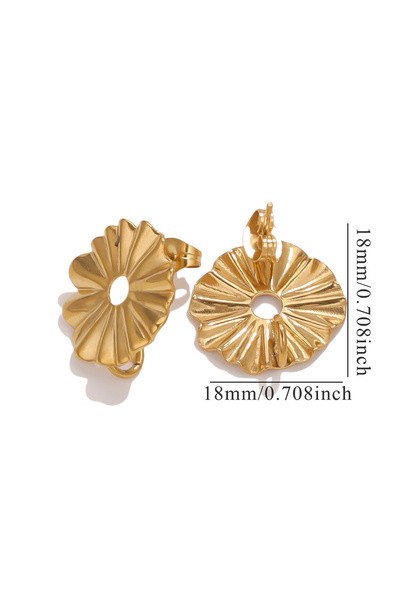 Choice JC717-GB 10pcs Stainless Steel Geometric Round Earring Stud Golden Ear...