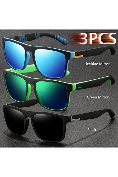 Choice5 3PCSF733-3 3PCS Classic Fashion Square Vintage Sunglasses Men Women F...