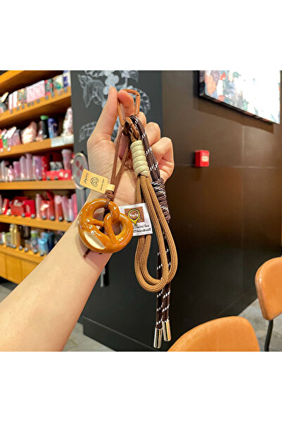 Choice4 Prestrel Delicate Bowknot Woven Rope Keychain Chocolate Anti-lost Bre...