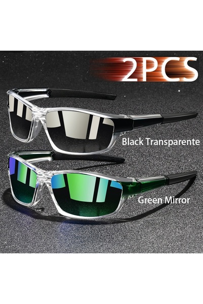 Choice11 BlackTranspar-Green 2PCS Fashion Vintage Eyewear Clear Driving Fishi...
