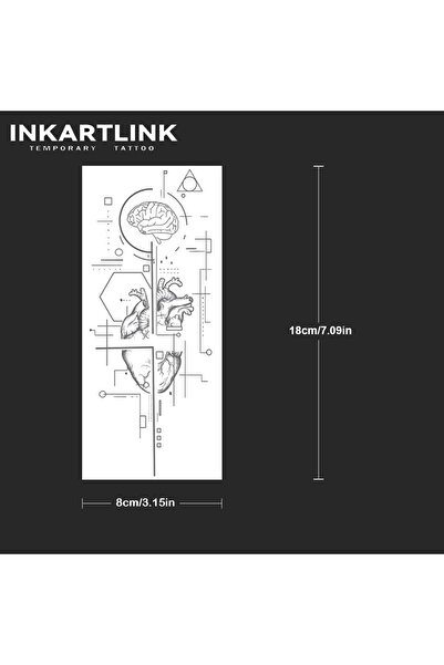 Choice 802-0818L The World Of Heart And Brain Temporary Tattoo,Lasts To 15 Da...