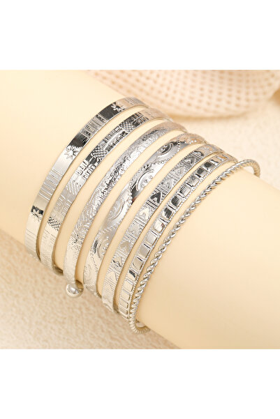 Choice1 6269702HB 7Pcs/Set Vintage Elegant Rhombus Heart Twist Design Bangle ...