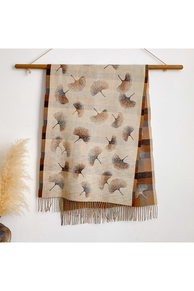 Choice Beige Women Winter Scarves Imitaion Cashmere Poncho Shawl Wrap Print T...