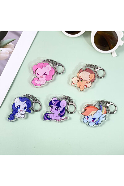 Choice 5 cm 6 1/5Pcs Cartoon My Little Pony Acrylic Car Keychain Accessories ...