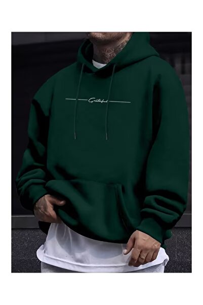 ZİYMO Men's Hooded Printed Relaxed Fit Sweatshirt