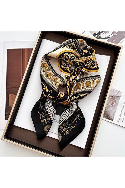 Choice1 70x70CM FJ711-12-5 Luxury Women's Vintage Versatile Thin Satin Scarf ...