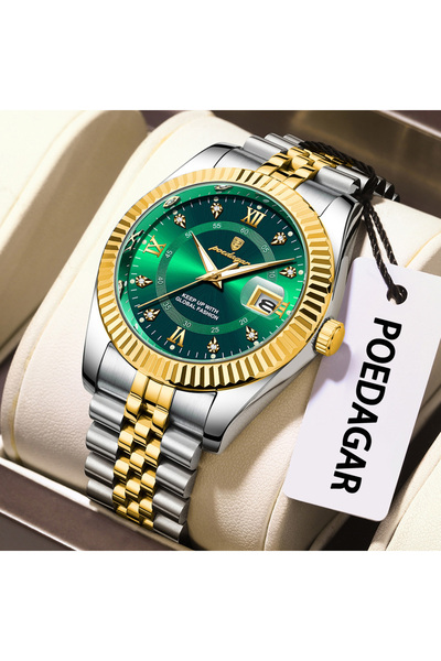 Choice3 910 Gold Green Original Luxury Men Wristwatch Waterproof Luminous Dat...