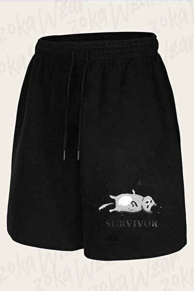ZOKAWEAR Unisex Tummy Ache Survivor Design Printed Shorts