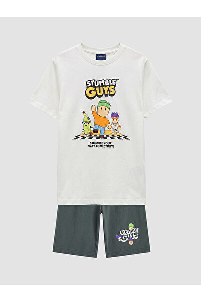 LC Waikiki Vizyon New Season Stumble Guys Printed Boys' Shorts Pajama Set