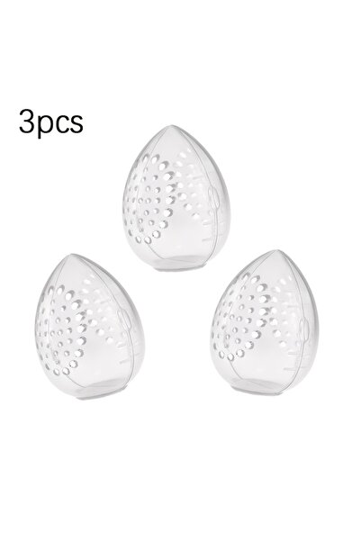 Choice 3Pcs 3Pcs Plastic Makeup Sponge Storage Box, Egg Shape Puff Display Ho...
