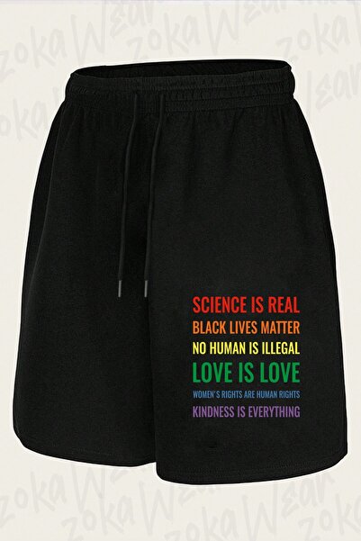 ZOKAWEAR العلوم هي حقيقية للجنسين! شورت مطبوع بتصميم Black Lives