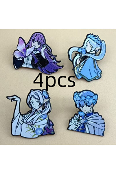 Choice Light Yellow Gold Color 4pcs Enamel Pin Cartoon Brooch For Coat Women'...