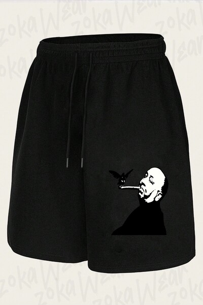 ZOKAWEAR Unisex Alfred Hitchcock Design Printed Shorts