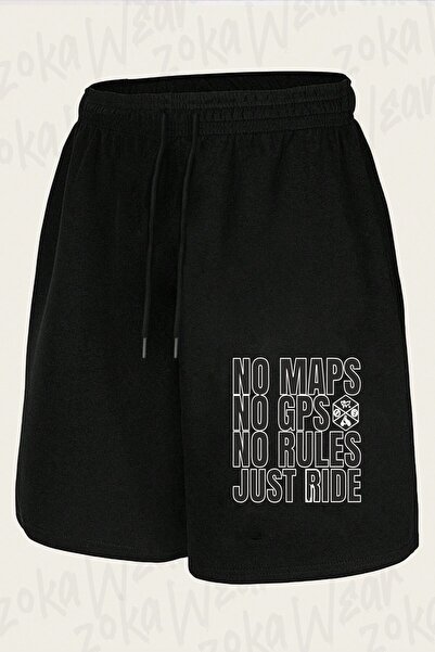 ZOKAWEAR Unisex Motorcycle No Maps Gps Rules Design Printed Shorts