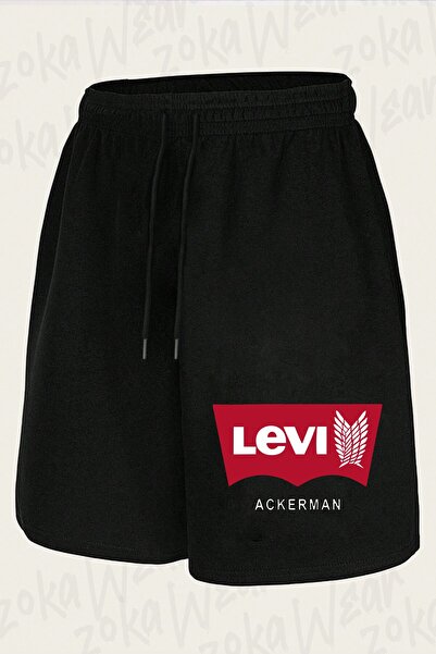 ZOKAWEAR شورت مطبوع بتصميم شعار أنمي Attack on Titan Levi Ackerman للجنسين