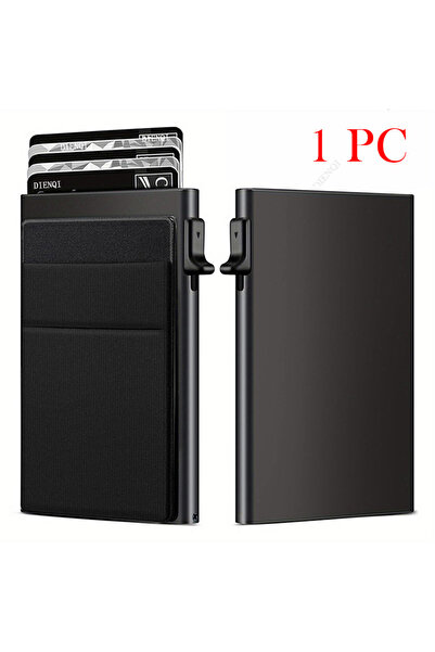 Choice1 Black Rfid Smart Holder Wallet Metal Thin Slim Men Women Wallets Pop ...