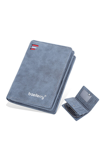 Choice Dark Blue Baellerry Vintage Leather Men's Wallet Zipper Short Design H...