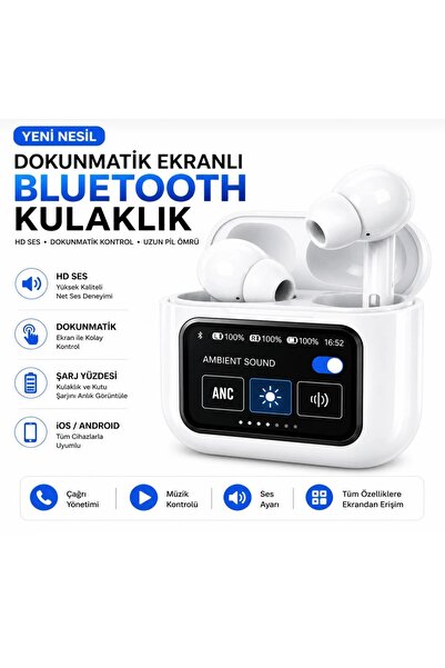 FUBAR AWARENESS SIPKİ A9 pro Ekranlı Bluetooth Kulaklık- Dijital Şarj Gösterg...